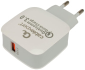 Cablexpert (21074) MP3A-PC-40, QC3.0, 1 порт USB, белый, пакет