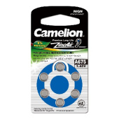 CAMELION ZA675 BL-6 MERCURY FREE (A675-BP6(0%HG), батарейка для слуховых аппаратов, 1.4 V,620MAH)
