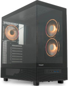 Корпус HSPD F710 Panoramic черный без БП Midi-Tower ATX/mATX (F710-TGBK-ARGB)
