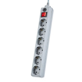 Сетевой фильтр Perfeo PF-PP-6/30-G POWER+6 роз. 3м серый (PF_A4673)
