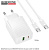 BOROFONE (6941991122927) BAS76Aaa 1USB+1Type-C 3.0A QC3.0 PD30W для Type-C Type-C White