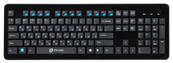Клавиатура Оклик 870S черный USB беспроводная slim Multimedia