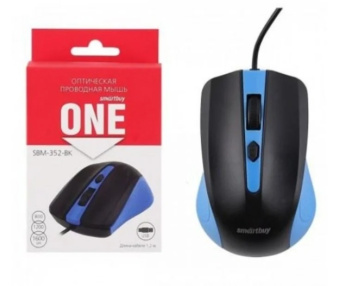 Мышь проводная SMARTBUY SBM-352-BK ONE сине-черная