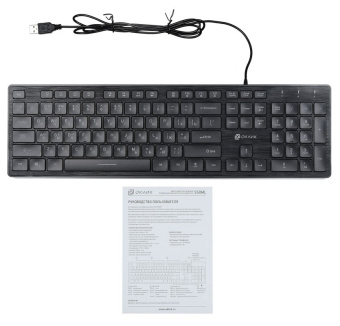 Клавиатура Оклик 550ML черный USB slim Multimedia LED