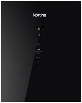 Холодильник Korting KNFC 61869 GN черное стекло