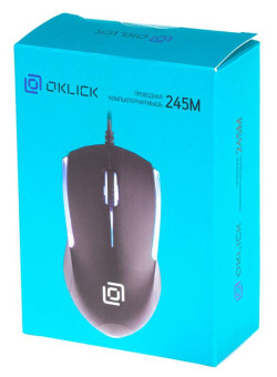 Мышь Оклик 245M черный оптическая (1000dpi) USB (3but)