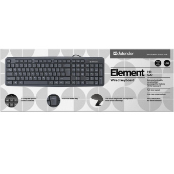 Клавиатура DEFENDER Element HB 520 USB B Черный