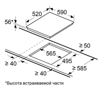 Встраиваемая индукционная панель Maunfeld CVI594SF2BG бежевый