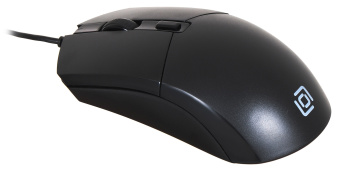 Мышь Оклик 207M черный оптическая (2400dpi) USB (4but)