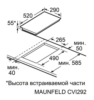 Индукционная варочная панель Maunfeld CVI292BK черный